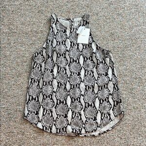 A.L.C. Monochrome Snakeskin Sleeveless Blouse